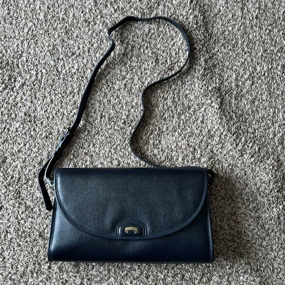 Ghurka Womens Navy Blue Adjustable Crossbody Leather Shoulder Bag Purse - Picture 1 of 15